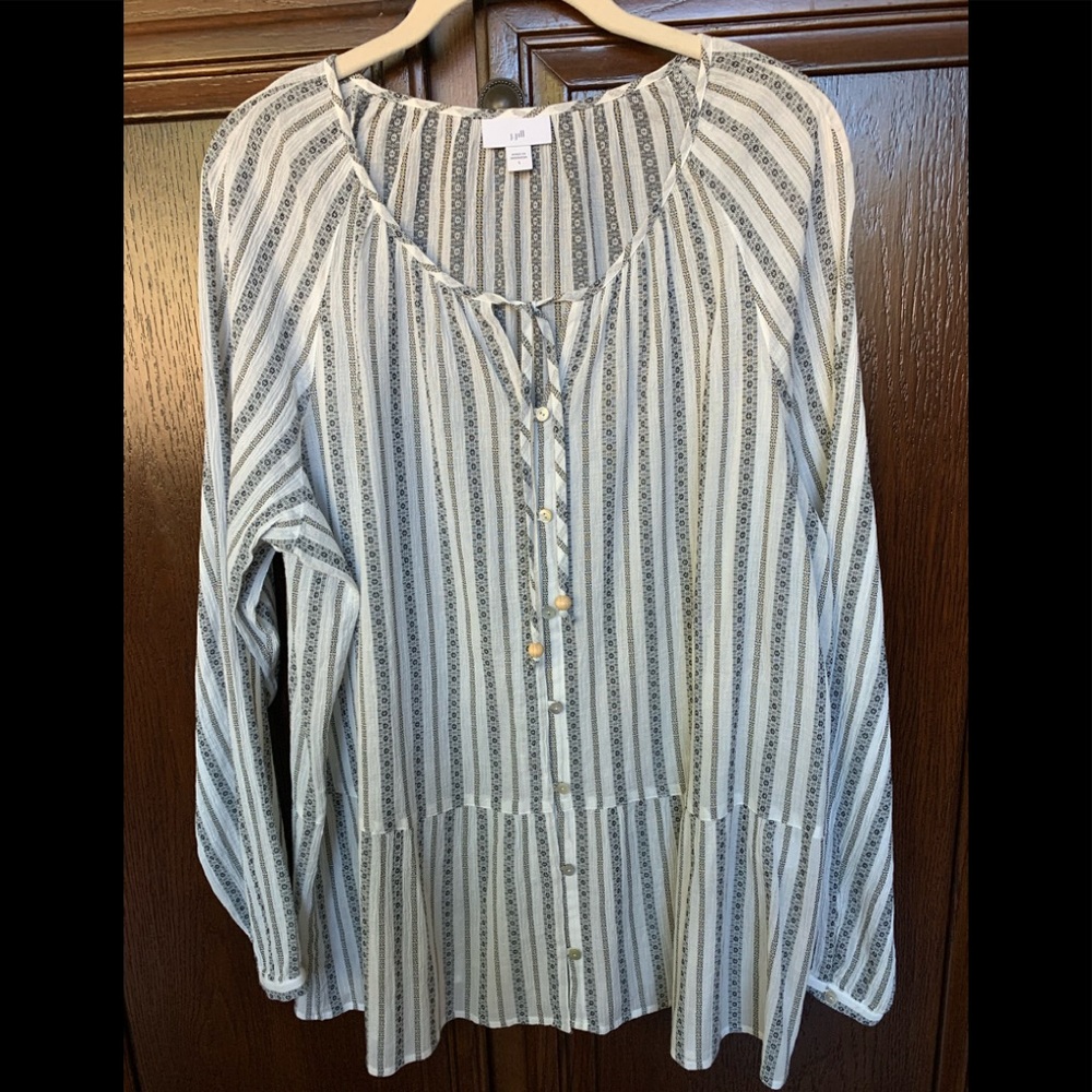 JJill white/black blouse